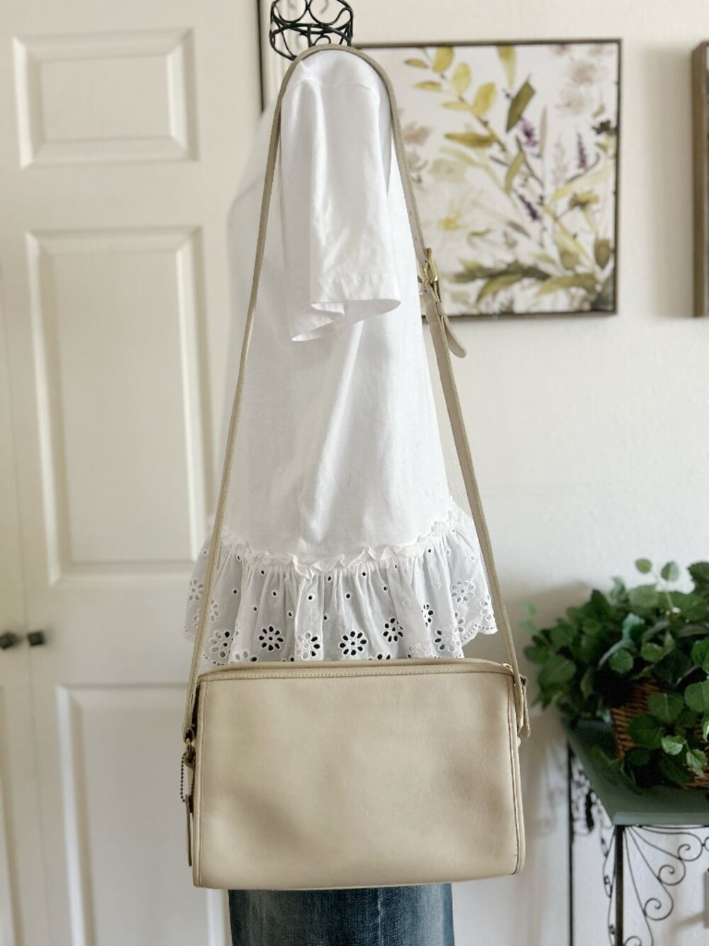 Coach Cream Leather Crossbody Bag # C5C 9944